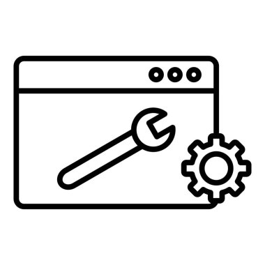 Web sayfası ince çizgi simgesi