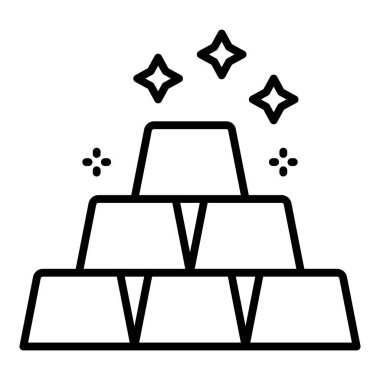 Altın çizgi simgesinin vektör illüstrasyonu