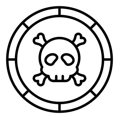 kafatası simgesi vektörü web ve mobil uygulama tasarımınız için beyaz arkaplanda izole edildi, cadılar bayramı logosu kavramı