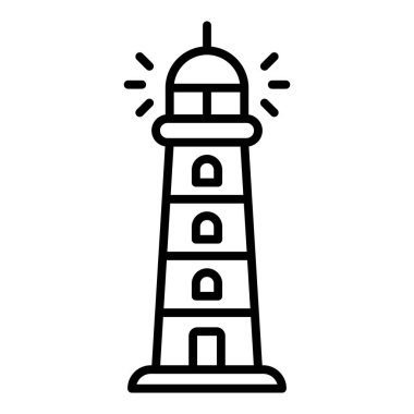 deniz feneri ikonu vektör illüstrasyonu