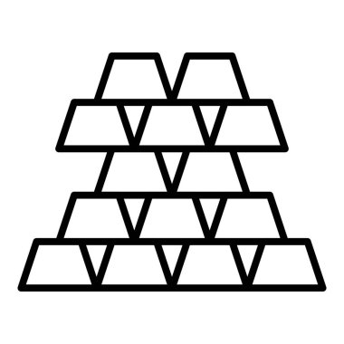 Altın çubuk simgesinin vektör illüstrasyonu