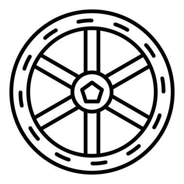 steering wheel icon. outline illustration of tire car vector icons for web