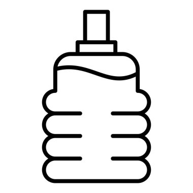 hand holding bottle of water icon. outline illustration of soap liquid vector icons for web