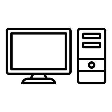 bilgisayar monitörü ikon vektör illüstrasyonu