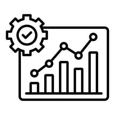 iş grafiği ikonu vektörü. İnce çizgi işareti. izole edilmiş sınır sembolü çizimi
