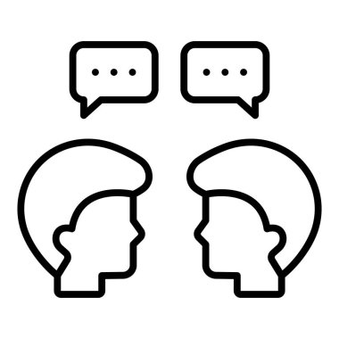 sohbet vektörü ince çizgi simgesi