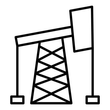 industrial factory building icon. outline illustration of oil pump vector icons for web