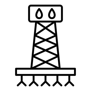 tower crane icon. outline industry industrial pipe vector icons for web design isolated on white background