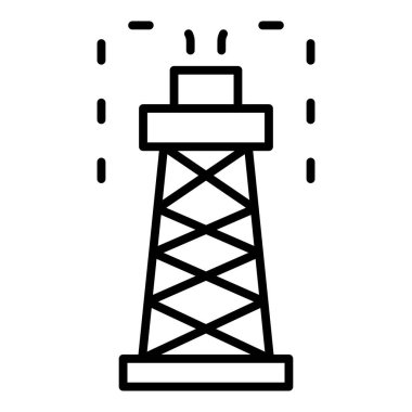 Web ve mobil uygulama tasarımınız için beyaz arkaplanda kule simgesi vektörü izole edildi, lamba logosu kavramı