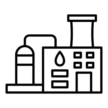oil refinery icon. outline illustration of plant vector icons for web