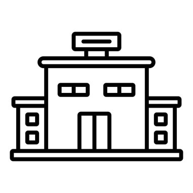 Bina. Web simgesi basit illüstrasyon