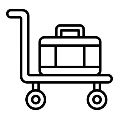 luggage bag icon vector. outline suitcase sign. isolated contour symbol illustration