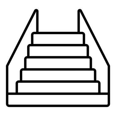 Merdiven ikonu. Web için basit merdiven vektör simgeleri çizimi