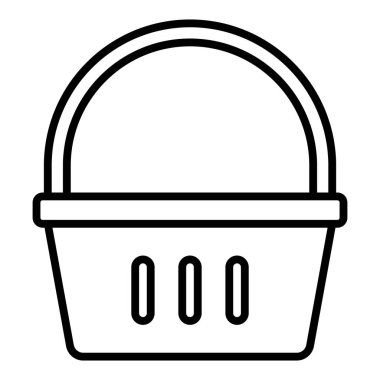 Alışveriş sepeti ikonu. Web için hasır taşıyıcı vektör simgelerinin özet çizimi