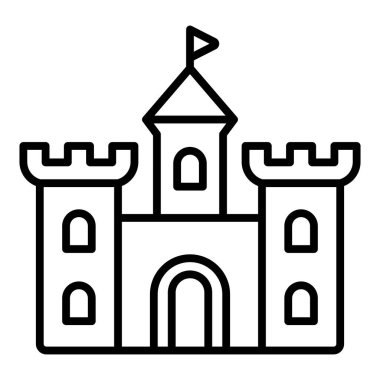 Şato. Web simgesi basit illüstrasyon