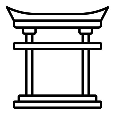 torii gate icon in outline style isolated vector illustration
