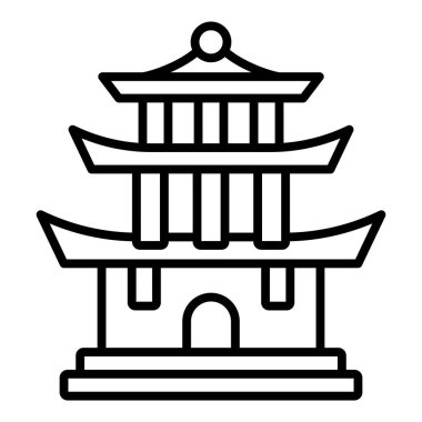 japanese temple icon, vector illustration