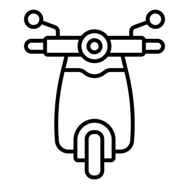 Scooter ikonu. Web için motosiklet vektör simgelerinin özet çizimi