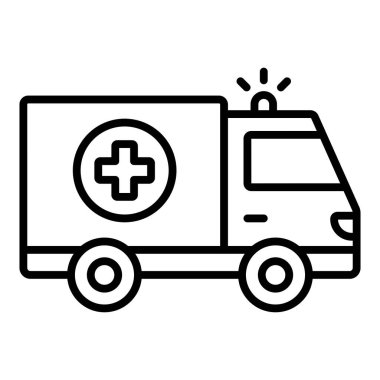 Ambulans. Web simgesi basit illüstrasyon
