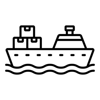 Gemi. Web simgesi basit illüstrasyon