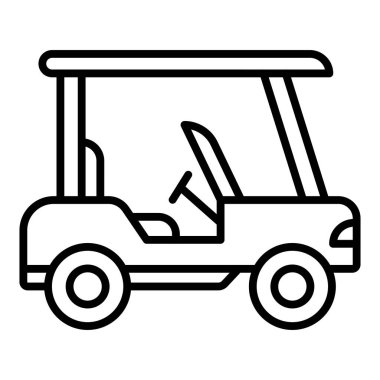 car icon. outline illustration of golf truck vector icons for web