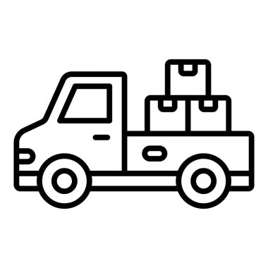 delivery truck icon. outline transportation van vector illustration symbol for web design isolated on white background