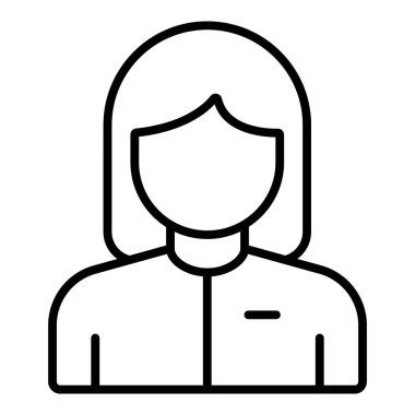 Kadın avatar ikonu. Kadın vektör illüstrasyonunu özetle. beyaz arkaplanda izole