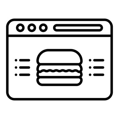 fast food icon. outline illustration of burger vector icons for web