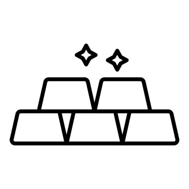 Beyaz arkaplanda altın külçeleri simgesi. vektör illüstrasyonu