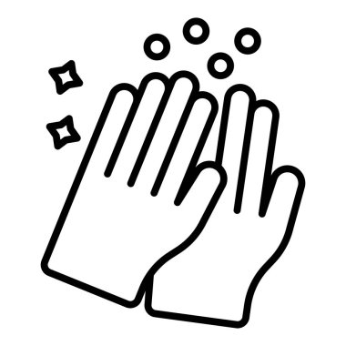 cleaning gloves icon. outline wash hygiene vector symbol for web design isolated on white background
