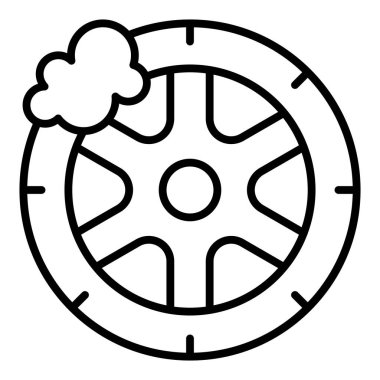 steering wheel icon. outline illustration of target vector icons for web