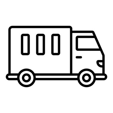 delivery van icon vector. outline ambulance car sign. isolated contour symbol illustration