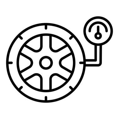 car brake icon. outline steering wheel vector illustration on white background