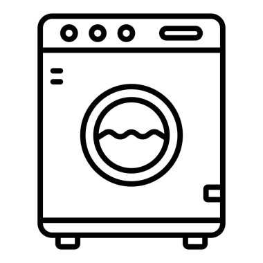 çamaşır makinesi ikon vektör çizimi