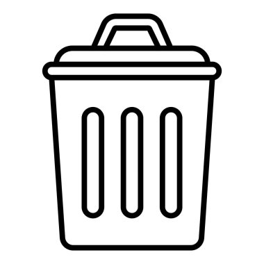 Çöp kutusu simgesi. Beyaz arkaplanda izole edilmiş web tasarımı için geri dönüşüm kutusu vektör simgelerinin basit çizimi