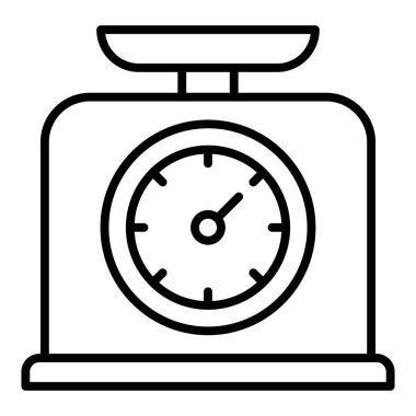 weight scale icon. outline stopwatch vector symbol for web design isolated on white background