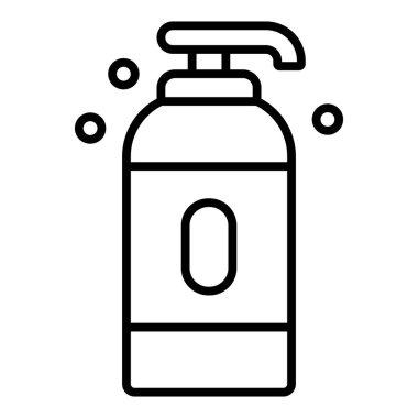 soap dispenser icon. outline illustration of shampoo bottle vector icons for web