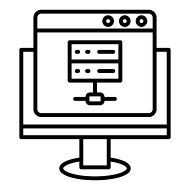 bilgisayar vektörü ince çizgi simgesi