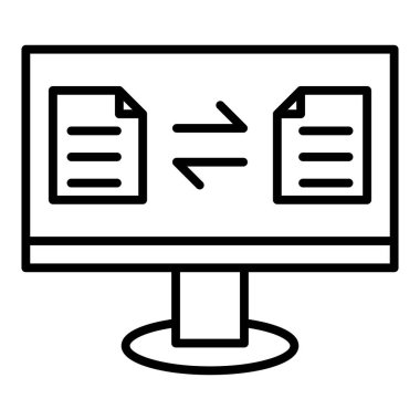 bilgisayar vektörü ince çizgi simgesi