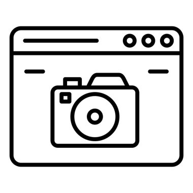 Web ve mobil uygulama tasarımınız için beyaz arkaplanda izole edilmiş kamera simgesi vektörü, video logosu kavramı