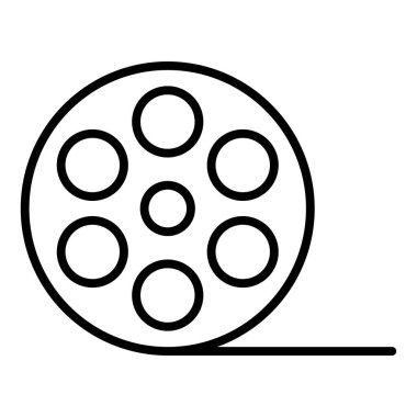 film reel icon. outline illustration of movie video vector icons for web