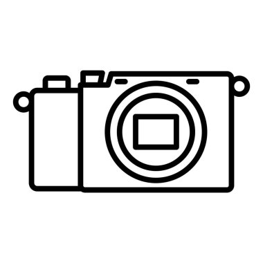 Beyaz arkaplanda izole edilmiş kamera simgesi vektörü, şeffaf üzerinde resim işareti logosu konsepti, ana tasarım ögeleri