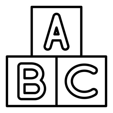 letter block, simple line icon