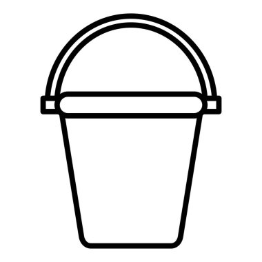 Kova ikonu. Web için temizlik ekipmanı vektör simgelerinin basit çizimi