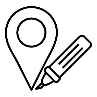 map pin icon. outline marker symbol. vector illustration.
