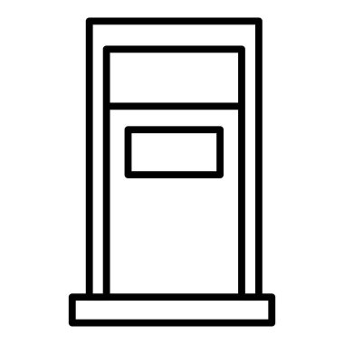 door icon in outline style isolated on white background. elevator symbol