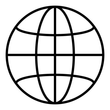 küresel küre simgesi. Web için dünya vektör simgelerinin özet çizimi