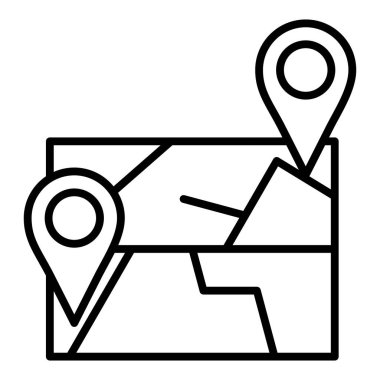 Harita işaretleyici simgesi. Web için gezinme konumu vektör simgelerinin özet çizimi