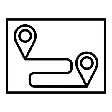 map pointer icon. outline flat vector illustration pictogram. editable stroke