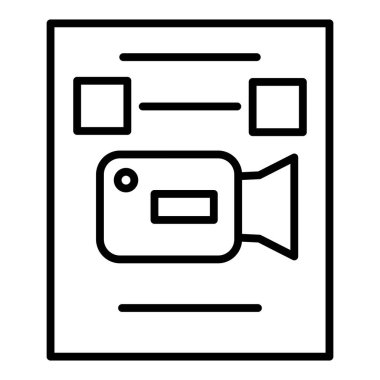 video camera icon vector. outline film sign. isolated contour symbol illustration